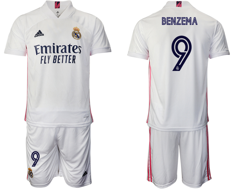 Men 2020-2021 club Real Madrid home #9 white Soccer Jerseys->real madrid jersey->Soccer Club Jersey